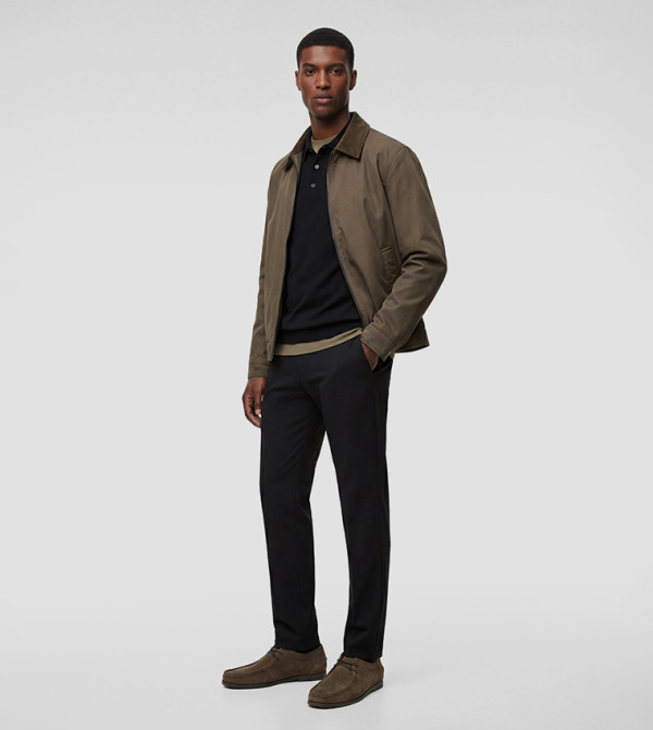 Snap Button Slim Fit Casual Pants