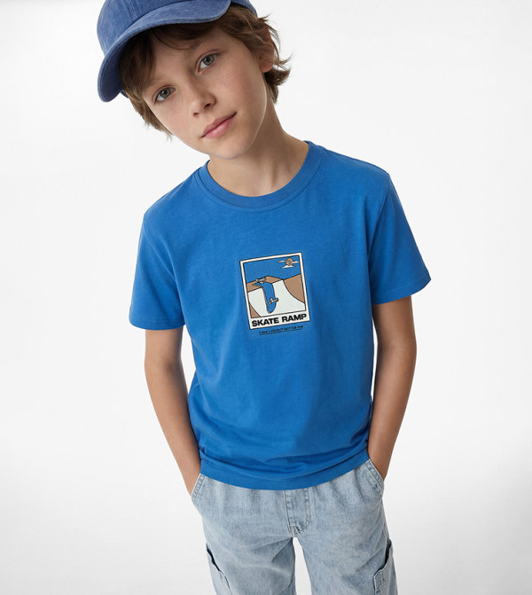 Skate Ramp Graphic Print Short Sleeve T-Shirt