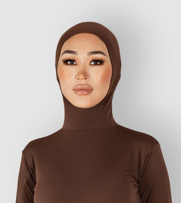 Solid Long Sleeves Bodysuit with Hijab Cap