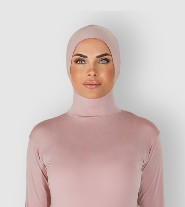 Solid Long Sleeves Bodysuit with Hijab Cap