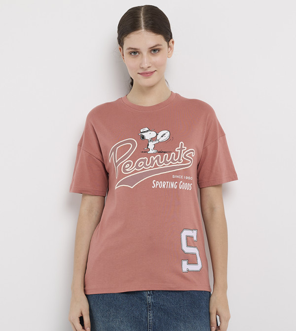 تيشيرت أوفرسايز بطبعة 