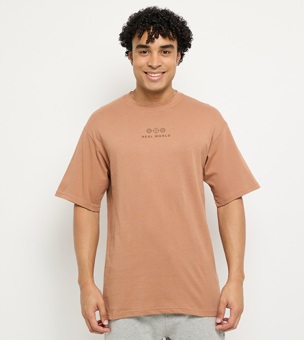 Back Printed Crew Neck Oversized T-Shirt