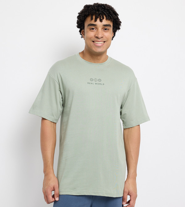 Back Printed Crew Neck Oversized T-Shirt