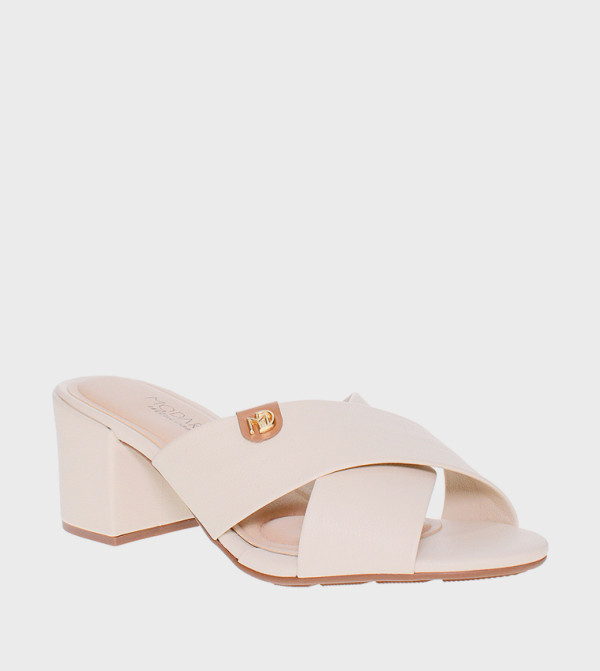 DASH Criss-Cross Strap Block Heel Sandals