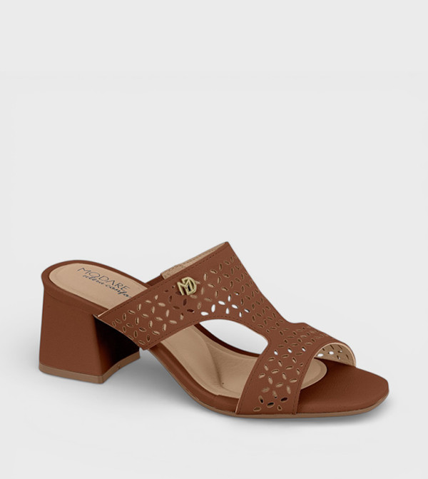AYLA Logo Detail Heeled Sandals