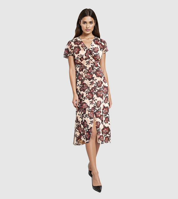ELTSE Flutter Sleeves Midi Dress