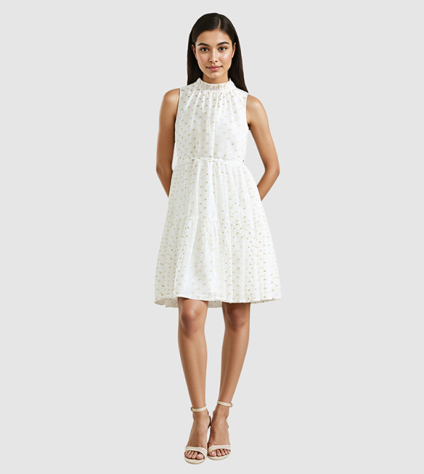 ARLO Jacquard Sleeveless Mini Dress