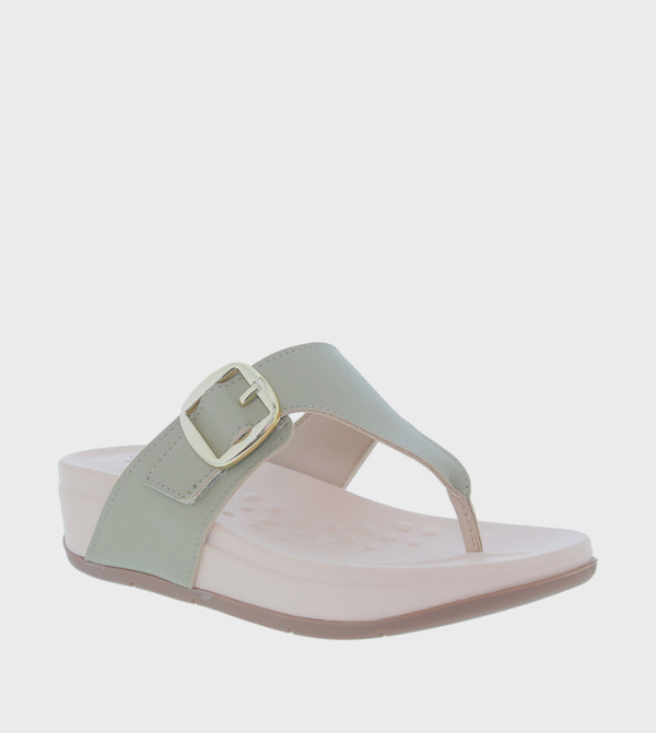 Thong-Strap Wedge Sandals