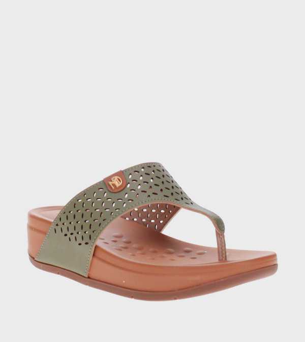 Cut-Out Detail Wedge Sandals