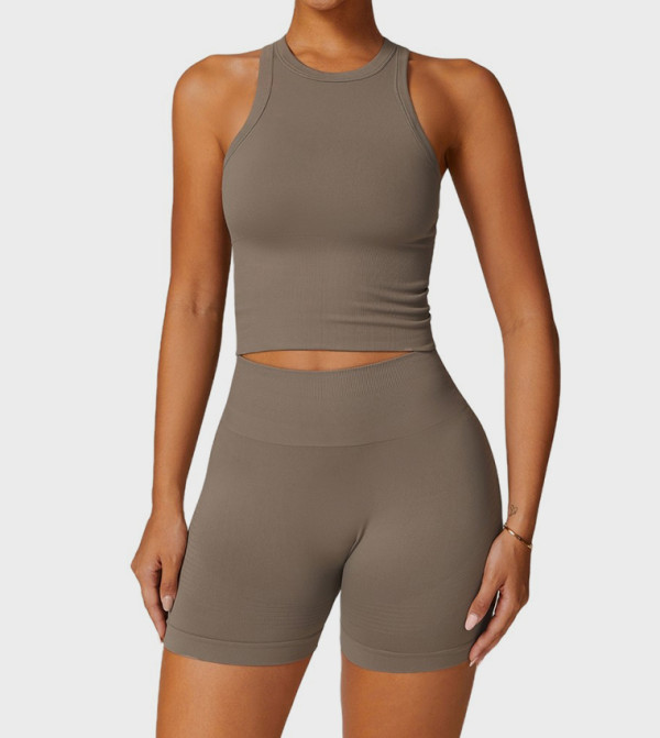 Solid Active Cropped Tank Top