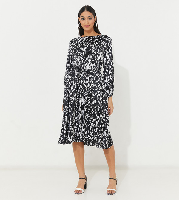 Aero Girls Printed Long Sleeves Midi Dress