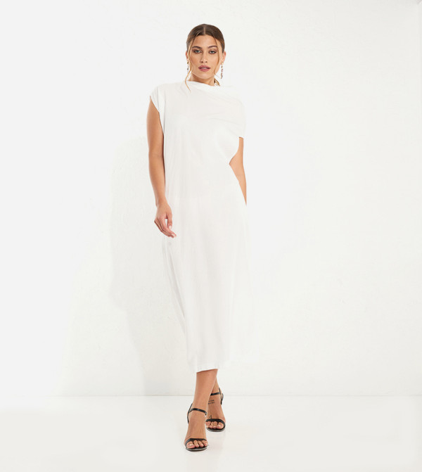 Drape Detail Midaxi Dress