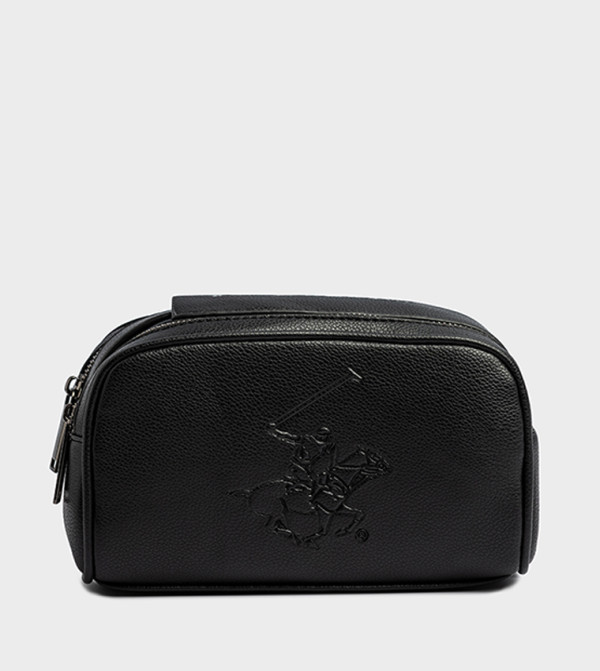 Logo Debossed Zippered Travel Pouch