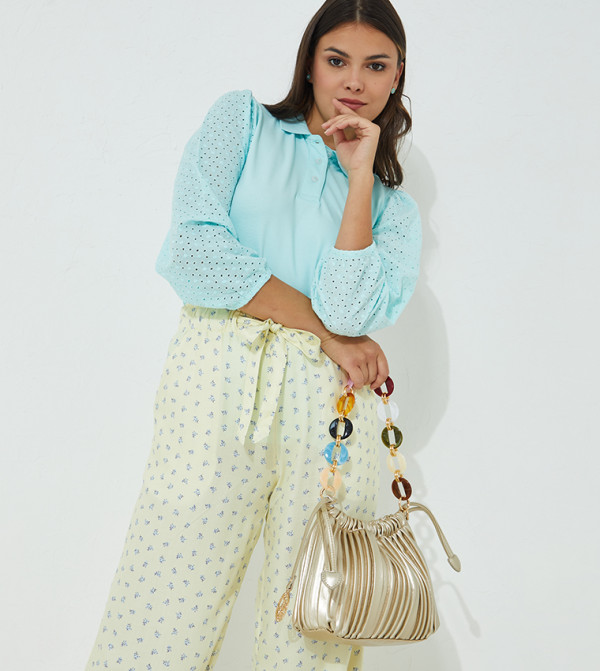 Pleated Cross Body Bag