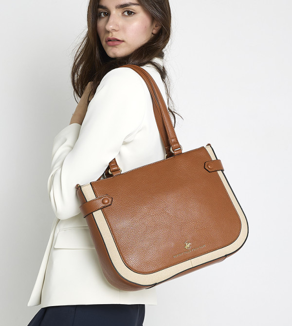 Textured Zippered Shoulder Bag