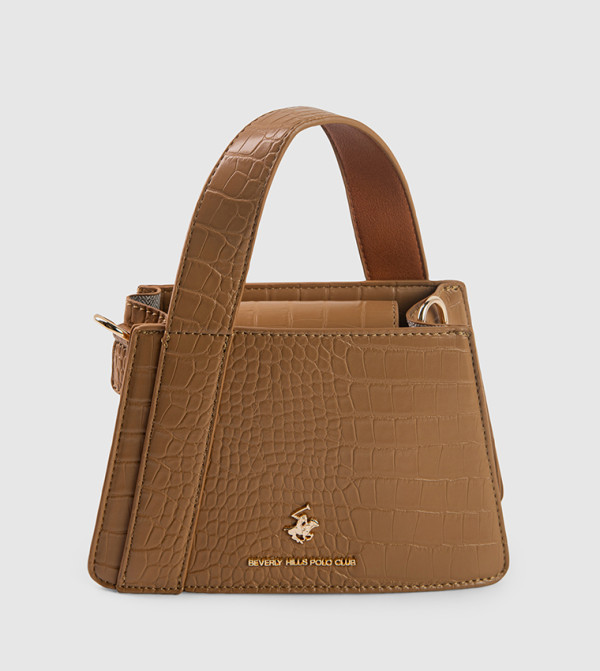 Croc Textured Zippered Handheld Bag