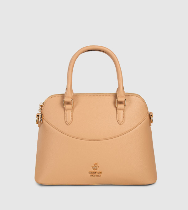 Textured Zippered Satchel Bag