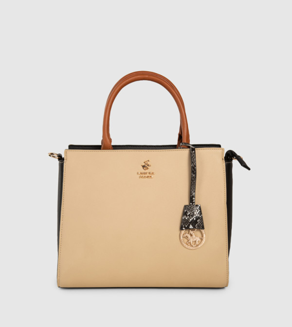 Logo Detail Zippered Satchel Bag