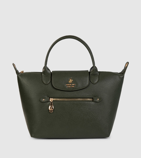 Textured Snap Closure Tote Bag