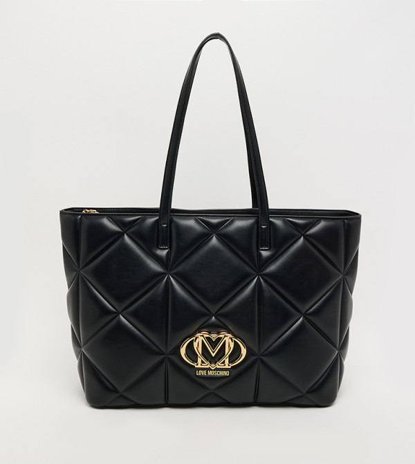 Logo Detail Quilted Tote Bag