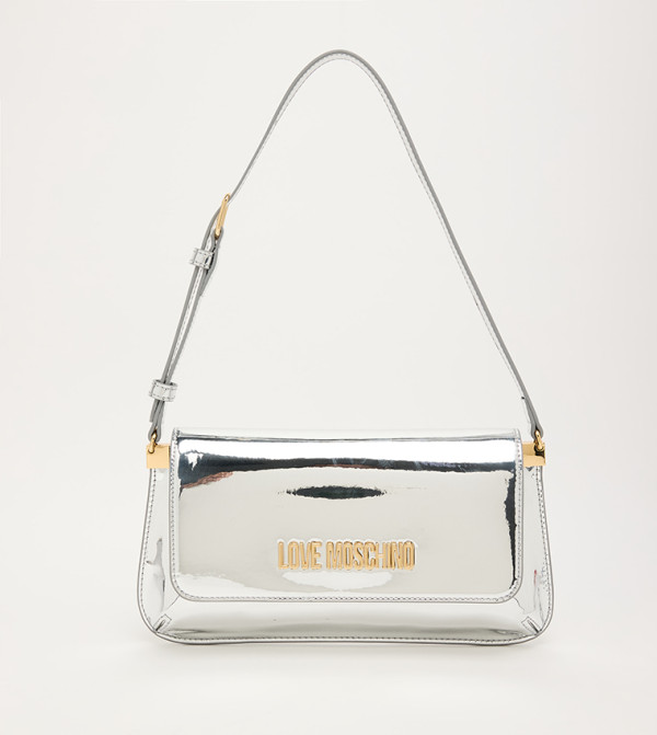 Logo Detail Metallic Shoulder Bag