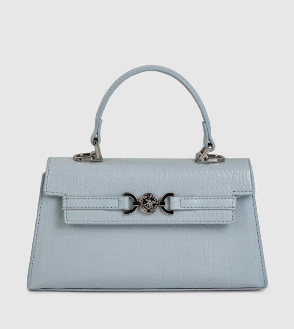 Croc Textured Top Handle Bag