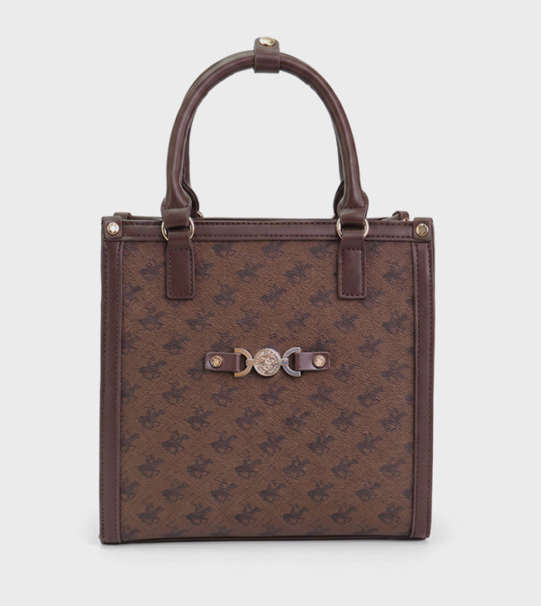 Logo Patterned Mini Tote Bag