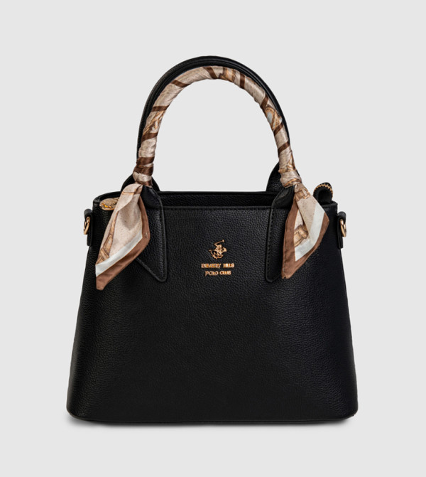 Textured Scarf Detail Satchel Bag