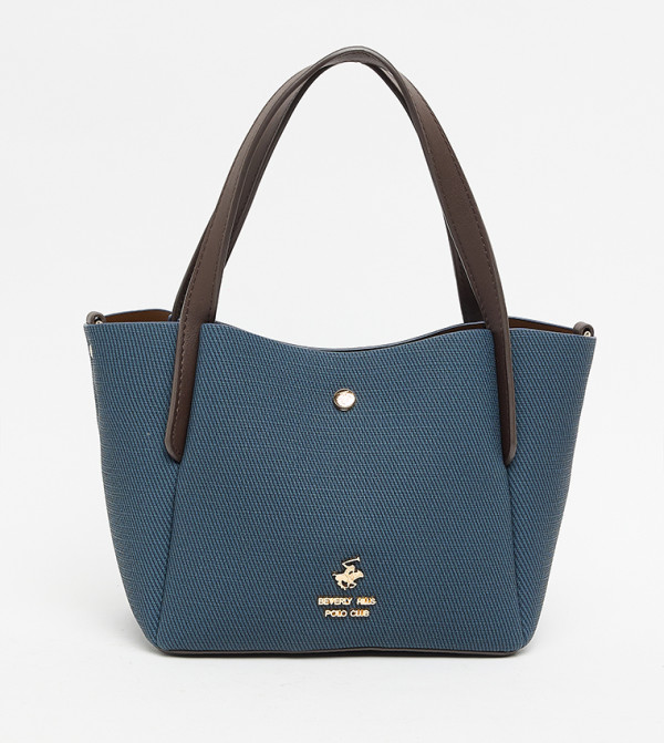 Textured Snap Button Tote Bag