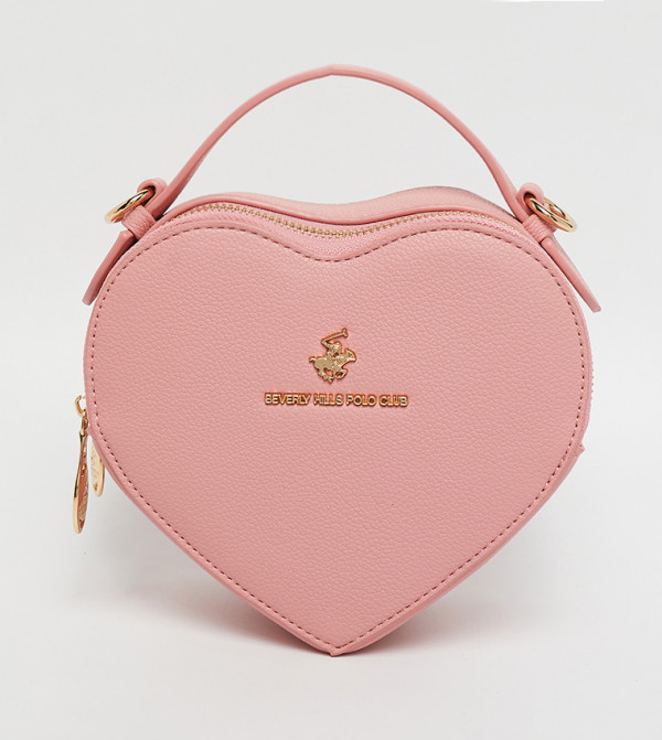 Logo Detail Heart Shape Handheld Bag