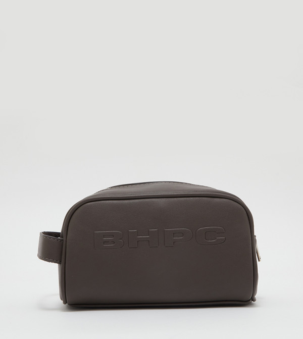 Embossed Logo Zip Toiletry Bag