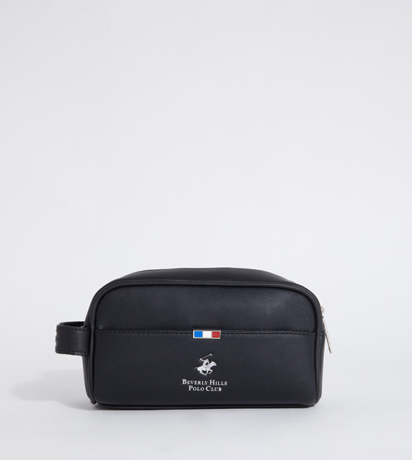 Logo Metal Zippered Toiletry Bag