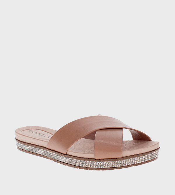 AETHER1 Embellished Criss-Cross Flat Sandals