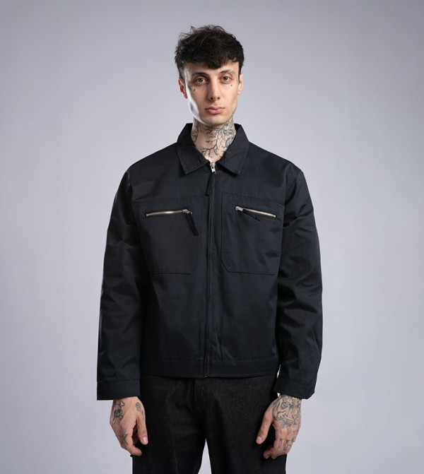 Solid Zip-Through Jacket with Pockets