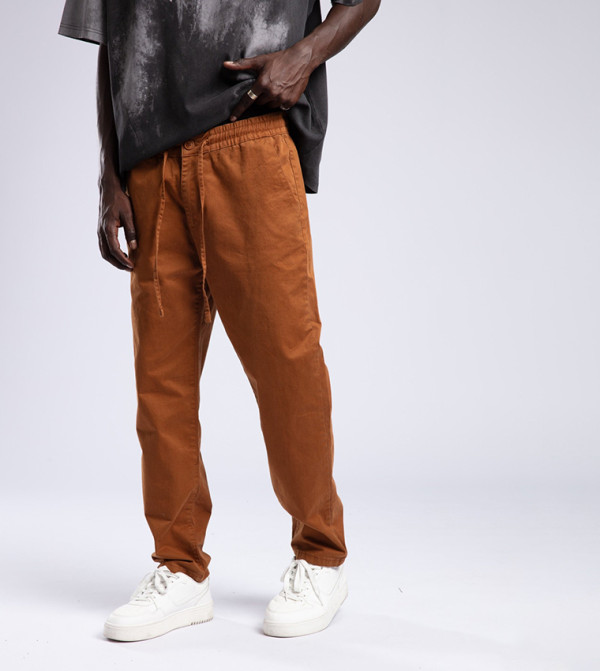 Solid Straight Fit Trousers