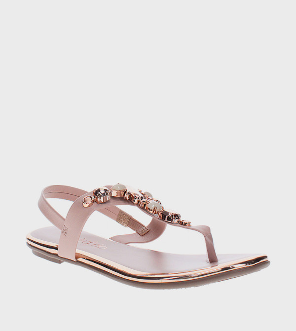 PAZT Embellished Slingback Flat Sandals
