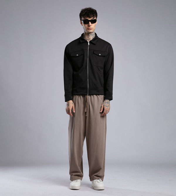 Jacket with Flap Patch Pockets