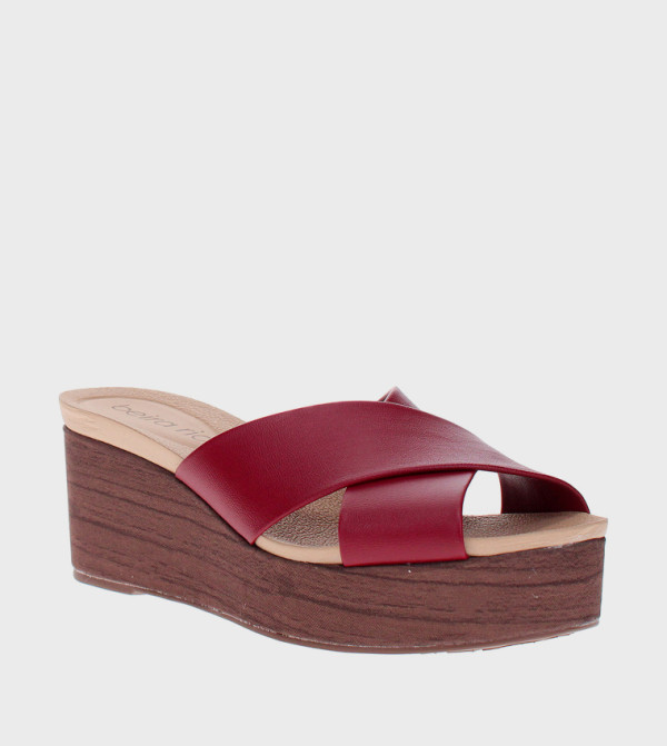 Criss-Cross Peep Toe Wedge Sandals