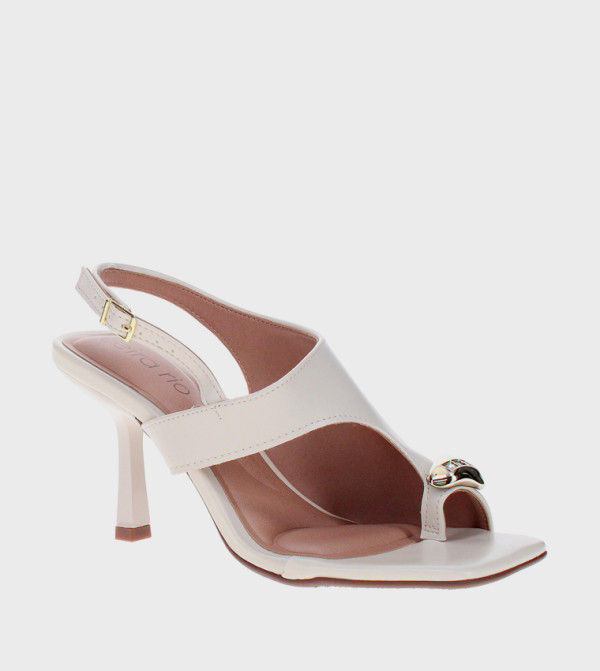 Metal Accent Heel Sandals