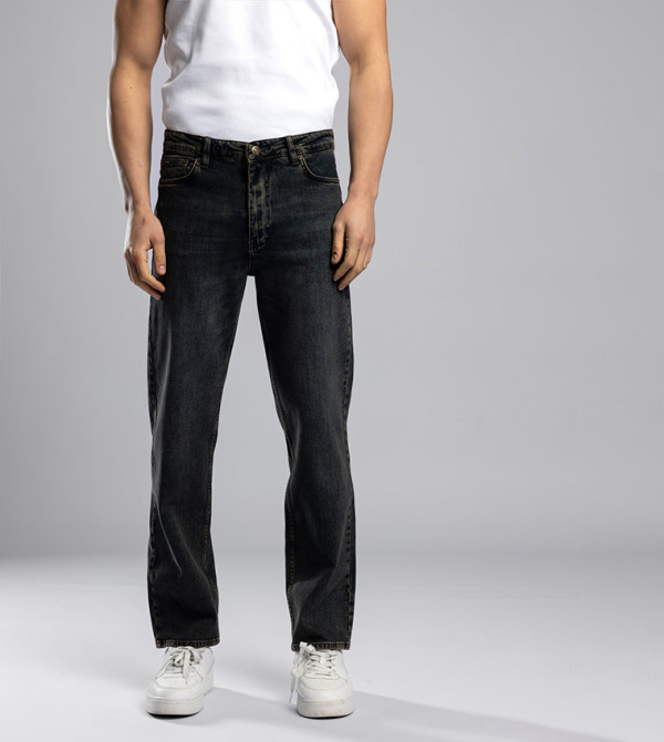 Washed Straight Fit Jeans