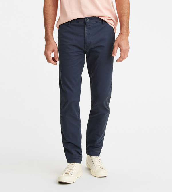 Solid Button Closure Chino Pants