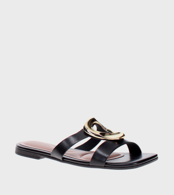 Metal Accent Flat Sandals