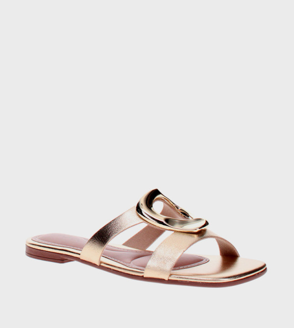 Metal Accent Flat Sandals