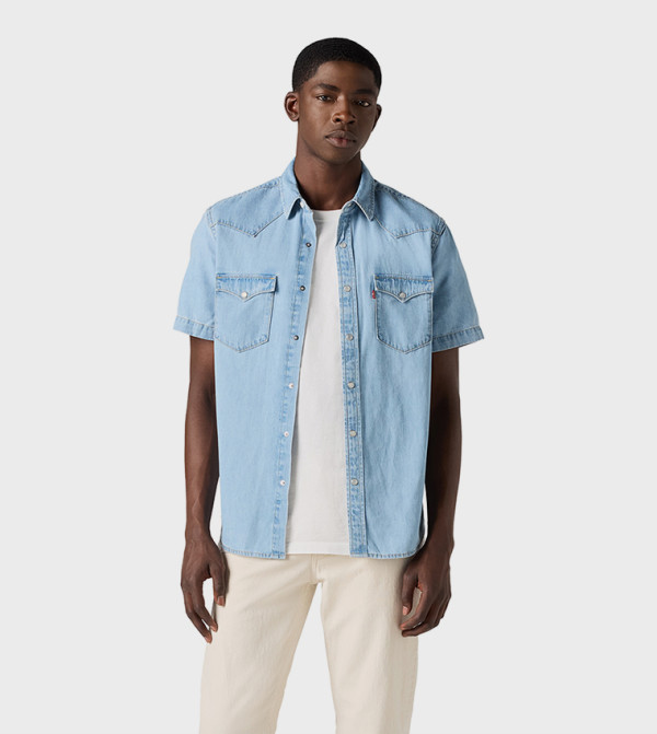 Classic Long Sleeves Western Denim Shirt