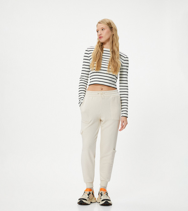 Solid Drawstring Waist Joggers