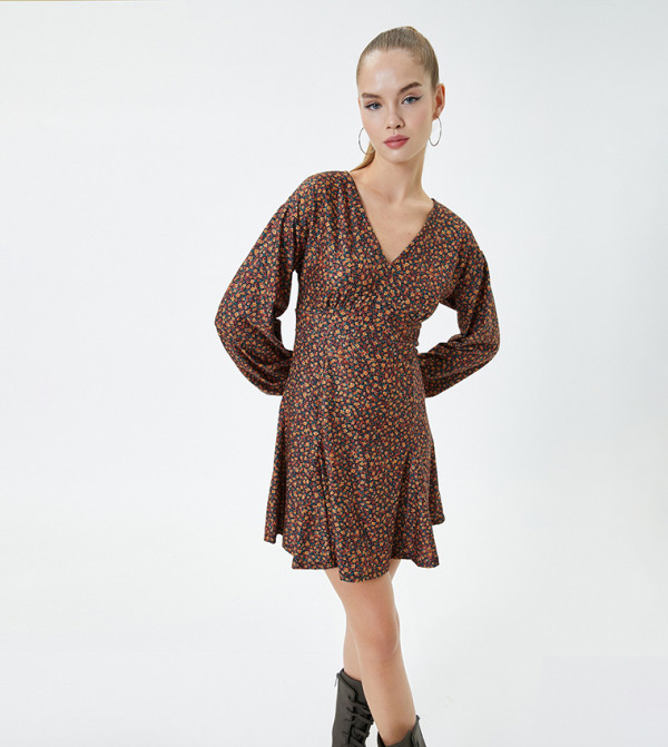 Floral Print Flared Mini Dress