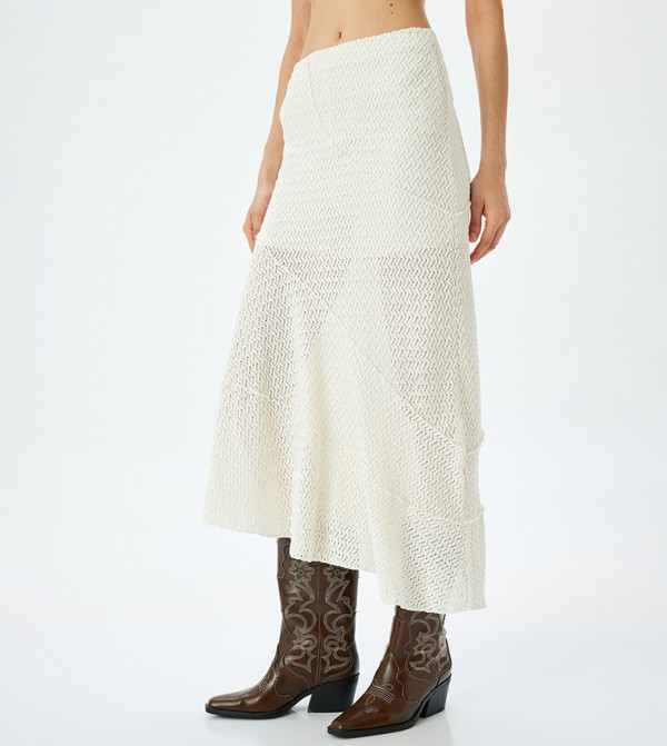 Elastic Waist Midi Skirt