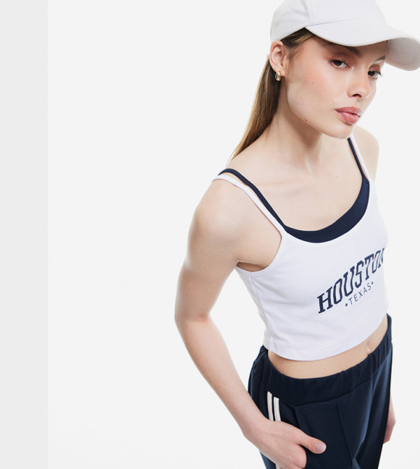Printed Strappy Crop Top