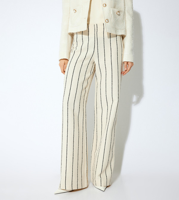 Striped High Waist Wide Leg Pants