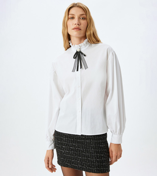 Bow Detail Long Sleeves Shirt